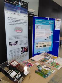 Stand showcasing the CANDO project at an event at Newcastle library.